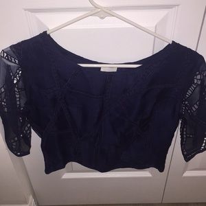 Blue elegant crop top